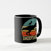 Mug Mens Daddy Dinosaur Daddysaurus 2 père de deux enf (Devant droit)