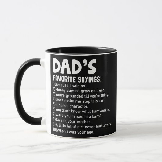 Mug Mens Funny Papa's Favorite Sayings Fête des pères  (Gauche)