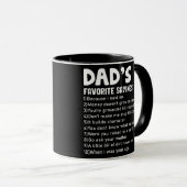 Mug Mens Funny Papa's Favorite Sayings Fête des pères  (Devant droit)