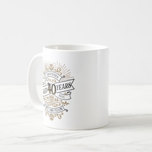 Mug Mens Funny Whiskey 40e anniversaire (Devant gauche)