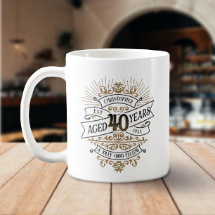 Mug Mens Funny Whiskey 40e anniversaire