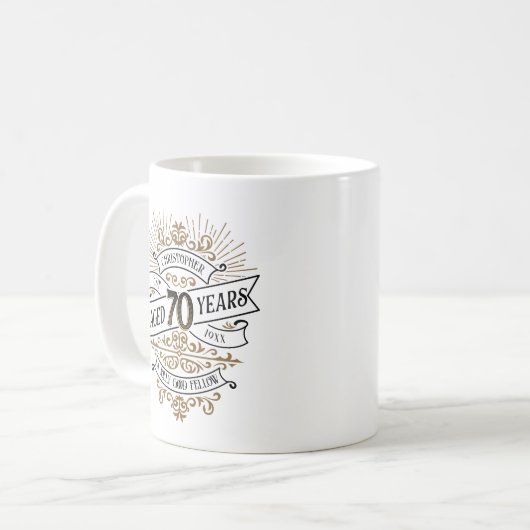 Mug Mens Funny Whiskey 70e anniversaire (Devant gauche)
