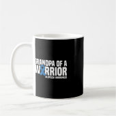 Mug Mens Grand-père d'un guerrier Bleu Ruban Alopecia  (Gauche)