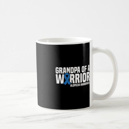 Mug Mens Grand-père d'un guerrier Bleu Ruban Alopecia  (Droite)