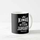 Mug Mens Kings Sont Nés En Janvier Cadeaux Anniversair (Devant droit)