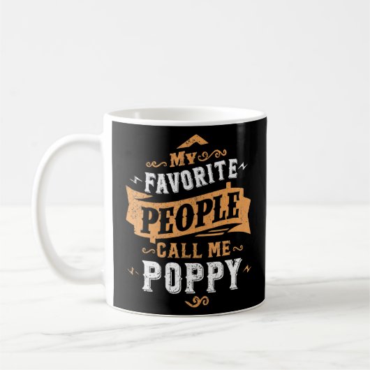 Mug Mens Mes Favoris Appelez-Moi Poppy Papa Père 2 (Gauche)