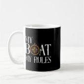 Mug Mens My Boat My Rules Bateau's Wheel Capitaine Nau (Gauche)