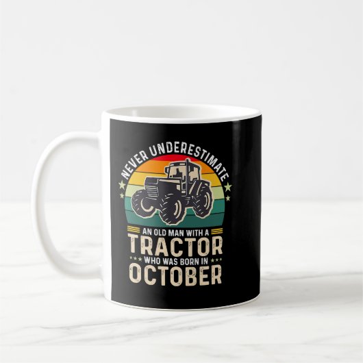 Mug Mens never underestimate old man with tractor born (Gauche)