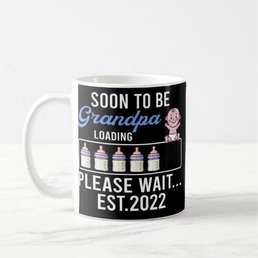 Mug Mens Nouveau Grand-Père Grossesse Faire-part Bient (Gauche)