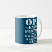Mug Mens Opa Tout savoir Fête des pères Funny Opa (Devant droit)