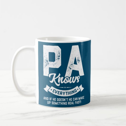 Mug Mens Pa connaît tout 60e cadeau Drôle Père (Gauche)