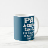 Mug Mens Pap Savoir Tout Fête des pères Drôle Pap (Devant droit)