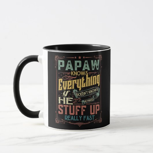 Mug Mens Papaw sait tout s'il ne sait pas (Gauche)