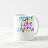 Mug Mens Rafting Outfit Spruch Raftingboot Peace Love (Devant droit)