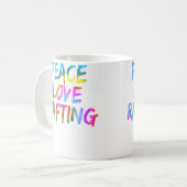 Mug Mens Rafting Outfit Spruch Raftingboot Peace Love (Devant gauche)