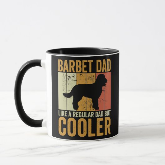Mug Mens Retro Fête des pères Barbet Papa Chien Propri (Gauche)