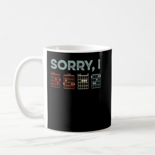 Mug Mens Sorry I-DGAF Message Caché Accords de Guitare (Gauche)