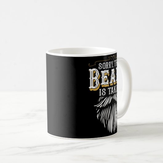 Mug Mens Sorry This Beard Is Taken Country Retro Valen (Devant droit)