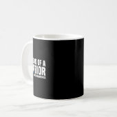 Mug Mens Stepdad d'un guerrier Bleu Ruban Alopecia Awa (Devant gauche)