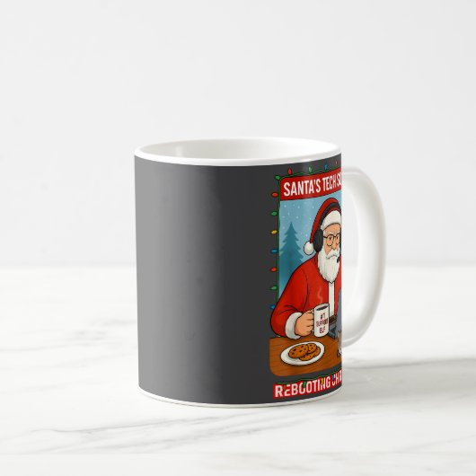 Mug mens Tech Santa s Rebooting Support (Devant droit)