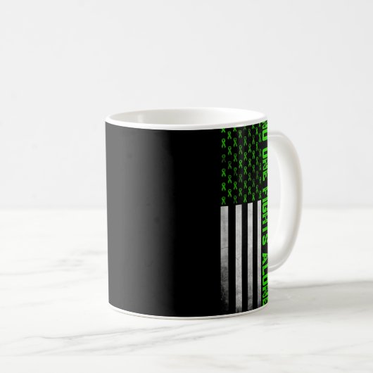 Mug Mental Health Awareness Green Ribbon American Flag (Devant droit)