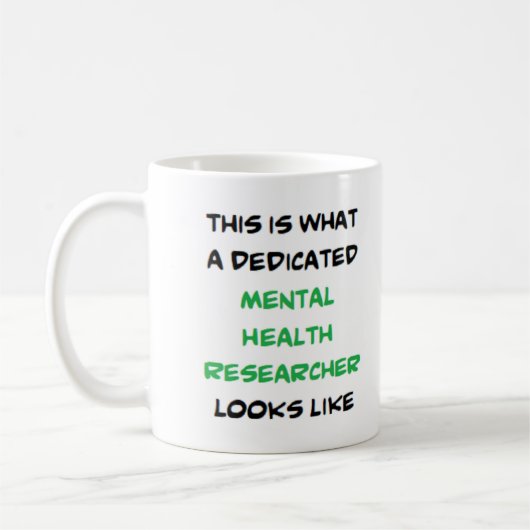 Mug mental health researcher, dedicated (Gauche)