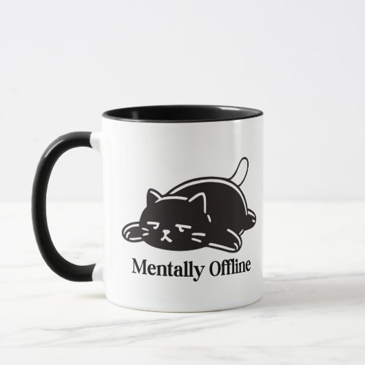 Mug Mentally Offline Funny Introvert Mood Design (Gauche)