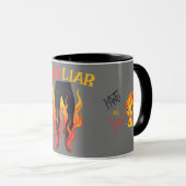Mug Menteur, menteur, Pant est en feu (Devant droit)