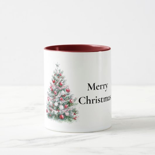 Mug Menthe blanche rouge Arbre de Noël vert (Centre)