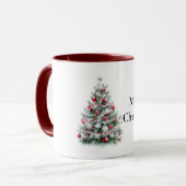 Mug Menthe blanche rouge Arbre de Noël vert (Devant gauche)