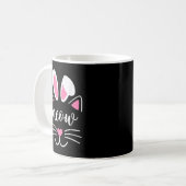 Mug Meow Chat Face Jour de Pâques Lapin Oreilles Chemi (Devant gauche)