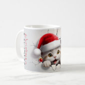 Mug Meow chaton de Noël avec casquette père Noël (Devant gauche)
