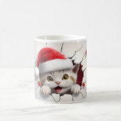 Mug Meow chaton de Noël avec casquette père Noël (Centre)
