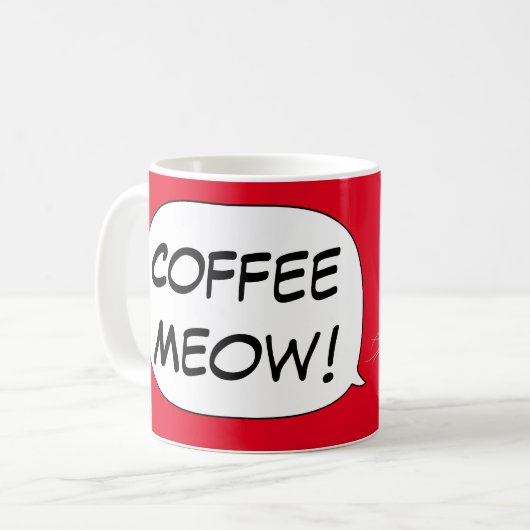 Mug MEOW de CAFÉ de conversation de chat ! par (Devant gauche)