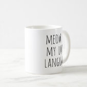 Mug Meow est mon langage d'amour Texte minimal Chat (Devant droit)