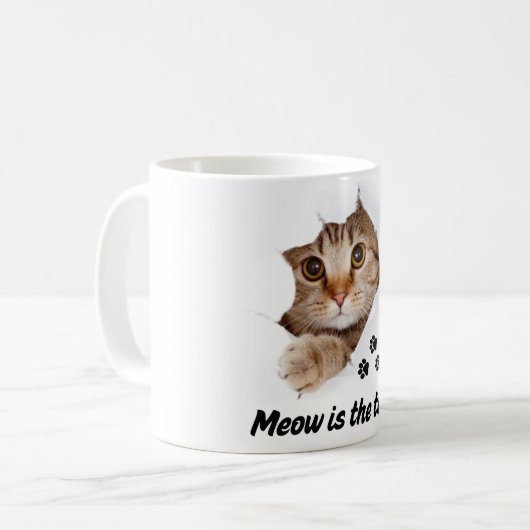 Mug Meow Is the Time - Cute Cat (Devant gauche)