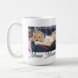 Mug Meow Morning, photo, texte, texte arrière, remplaç