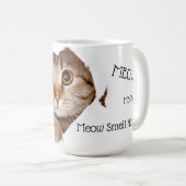 Mug Meow Smell Nip Funny Chat Photo (Devant droit)