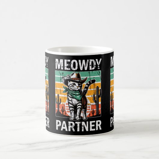 Mug Meowdy Partenaire Cowboy Chat Propriétaires Cat Mo (Centre)
