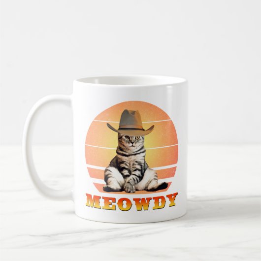 Mug Meowny Funny Cowboy Chat (Gauche)