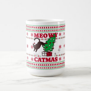 Mug Meowy Catmas Conception de vacances - Festive et a
