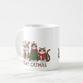 Mug Meowy Catmas Funny Christmas Cats Holiday Gift (Devant gauche)