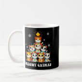 Mug Meowy Catmas Funny Christmas Tree Lights Cute Cat (Gauche)