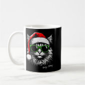 Mug Meowy Catmas Santa Hat Cute Cat Christmas Pajamas (Gauche)