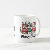 Mug Meowy Christmas Café | Amoureux des chats de vacan (Devant droit)