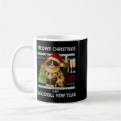 Mug Meowy Christmas Funny Ragdoll Cat Santa Hat Ugly S (Gauche)