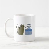 Mug Meowy Christmas Grey Chat avec cadeau bleu (Gauche)