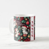 Mug Meowy Christmas - Personnalisé (Devant gauche)