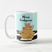 Mug Meowy Thanksgiving Drôle chat Turquie Dessin (Gauche)