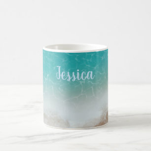 Mug Mer et Plage vues d'en haut Personnalisé